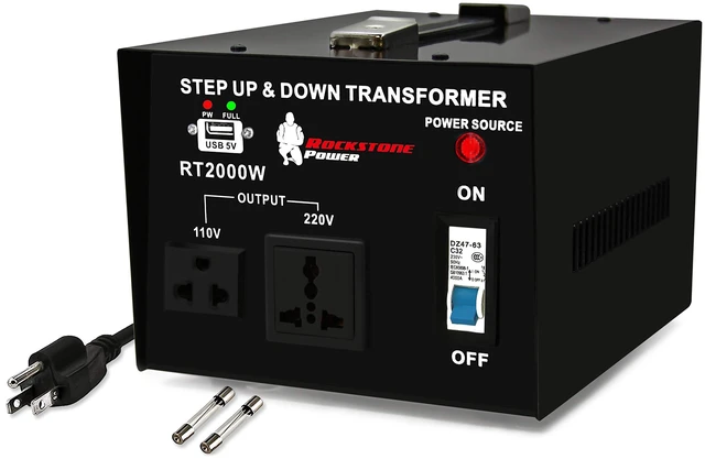 Main image of Rockstone Power 2000 Watt Heavy Duty Step Up/Down Voltage Transformer Converter, 110/120/220/240 V, 5V USB Port