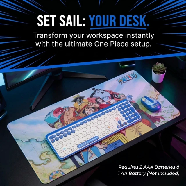 Alt view image 2 of 5 - One Piece Wireless Keyboard and Mouse Combo, 15"x31" Desk Mat, Full Size