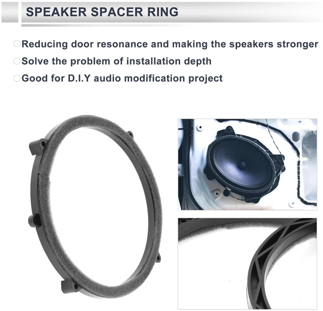 Alt view image 3 of 5 - RATCHROLL Speaker Spacer Ring Tweeter Speaker Spacer Adaptor for Mercedes-Benz Vieting Waterproof Speaker Subwoofer Mounting Spacer Bracket Ring ABS 2Set