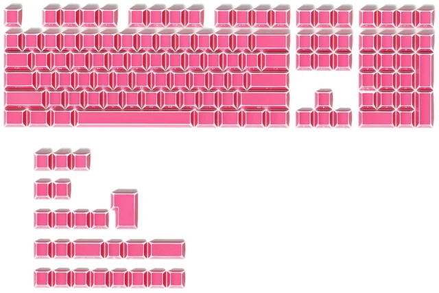 Main image of Owpkeenthy PBT Five Sides Printed Cherry Profile Translucent Keycaps(Rose)