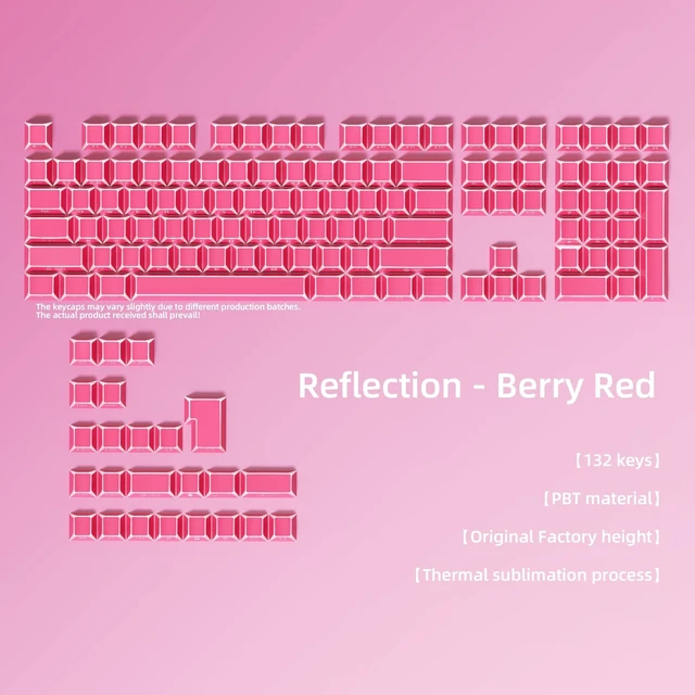 Alt view image 2 of 5 - Owpkeenthy PBT Five Sides Printed Cherry Profile Translucent Keycaps(Rose)