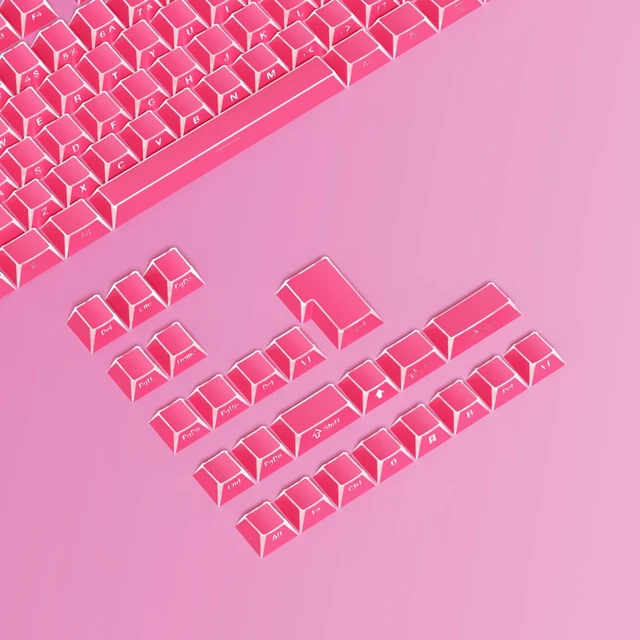 Alt view image 4 of 5 - Owpkeenthy PBT Five Sides Printed Cherry Profile Translucent Keycaps(Rose)