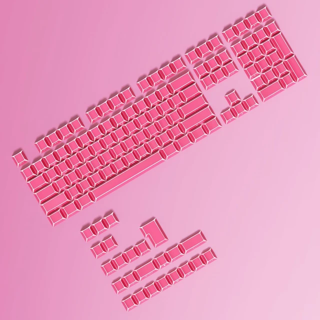 Alt view image 3 of 5 - Owpkeenthy PBT Five Sides Printed Cherry Profile Translucent Keycaps(Rose)