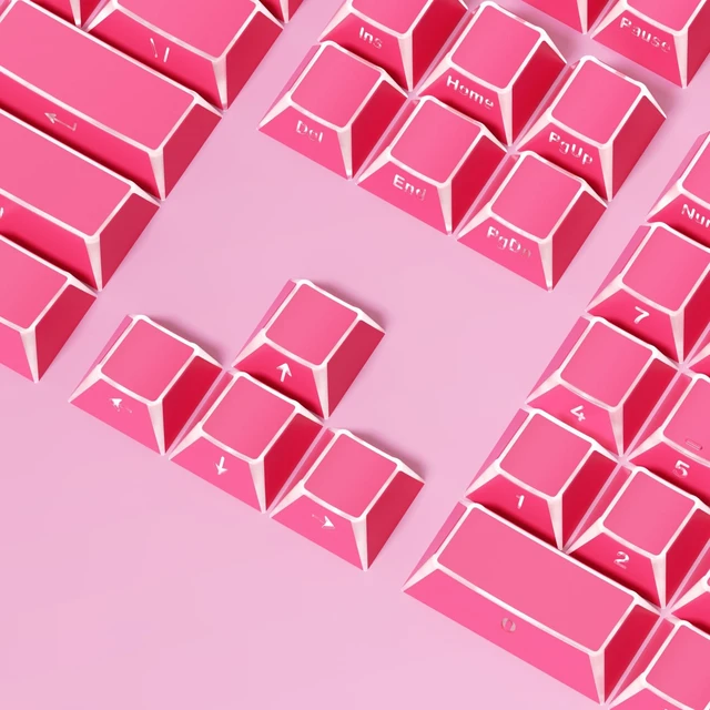 Alt view image 5 of 5 - Owpkeenthy PBT Five Sides Printed Cherry Profile Translucent Keycaps(Rose)