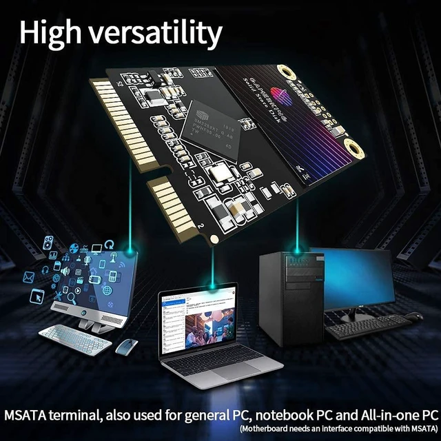 Alt view image 4 of 5 - Gamerking SSD Msata 128GB Internal Solid State Drive High Performance Hard Drive for Desktop Laptop SATA 6Gb/s (128GB MSATA)