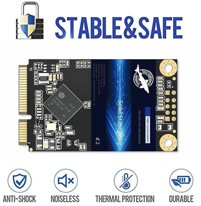 Alt view image 4 of 5 - SSD mSATA 16GB Dogfish Internal Solid State Drive High Performance Hard Drive for Desktop Laptop SATA III 6Gb/s Includes SSD 32GB 60GB 64GB 120GB 128GB 240GB 250GB 480GB 500GB (16GB MSATA)