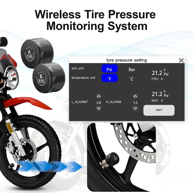 Alt view image 4 of 5 - WEUASTE Motorcycle Carplay (Includes 128G SD Card) with Dual Cameras, TPMS, 5" Wireless Carplay & Android Auto, GPS Navigation System for Motorbike, 2K Dash Cam, G-Sensor, Bluetooth, IP67 Water