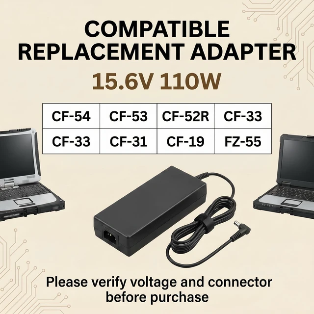 Alt view image 2 of 5 - 15.6V 7.05A 110W for Panasonic Toughbook Charger CF-AA5713A