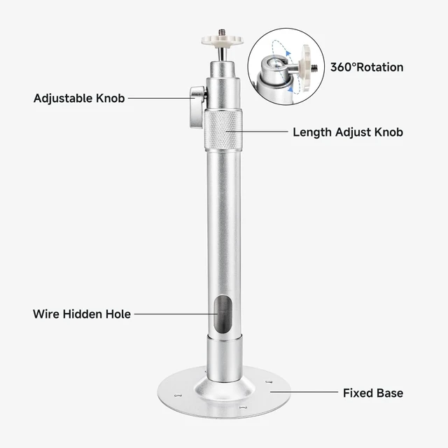 Alt view image 2 of 5 - Projector Mount,12.1-16.8in / 31-50cm Projector Ceiling Mount Extendable Ceiling Projectors Mounts Adjustable Angle 360 Rotation Drop Ceiling Projectors Mounts Silver