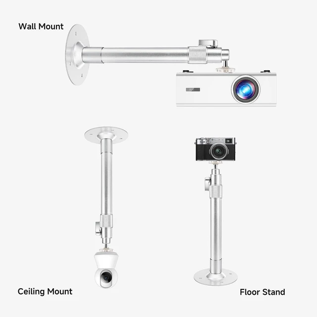 Alt view image 5 of 5 - Projector Mount,12.1-16.8in / 31-50cm Projector Ceiling Mount Extendable Ceiling Projectors Mounts Adjustable Angle 360 Rotation Drop Ceiling Projectors Mounts Silver