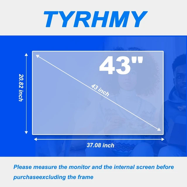 Alt view image 5 of 5 - TYRHMY Anti Glare Screen Protector for 43 Inch TV, Matte Film Anti Blue Light Enhancing TV Viewing Comfort