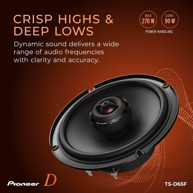 Alt view image 4 of 5 - Pioneer D-Series TS-D65F 6.5" 2-Way Coaxial Car Speakers 270W Max