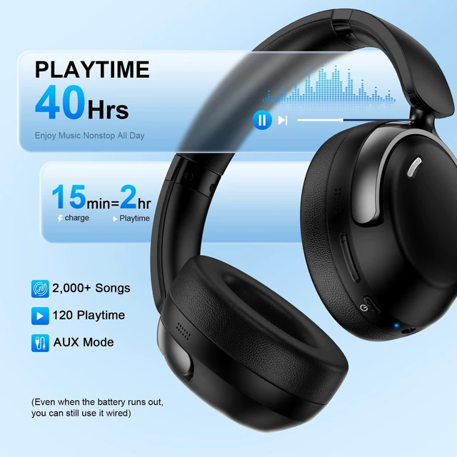 Alt view image 4 of 5 - Over Ear Headphones Samsung Bluetooth Head Phones Wireless Headset Foldable