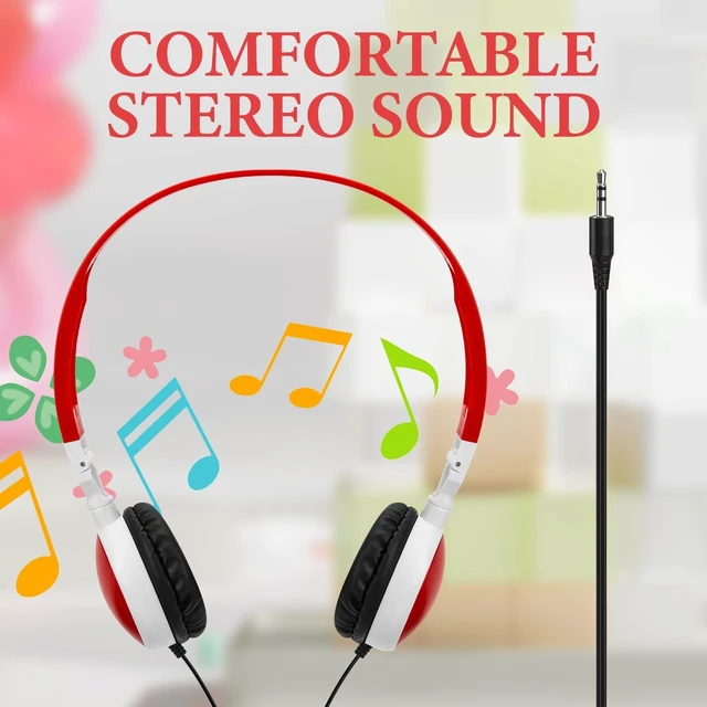 Alt view image 5 of 5 - GEEKRIA 12 Pack Classroom Headphones, Adjustable Wired Kids Headphones with 3.5mm Jack, Bulk On-Ear Headsets for School, Students, Libraries, Computer Lab