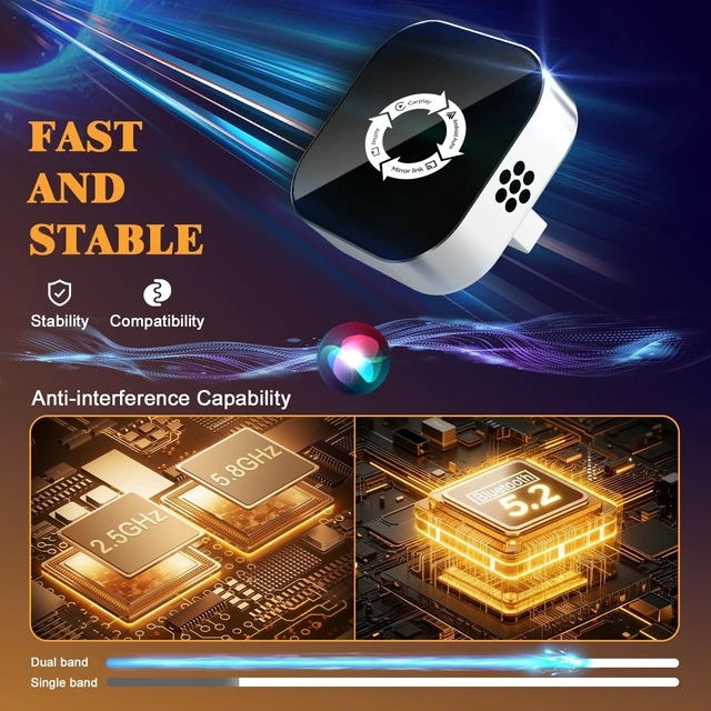 Alt view image 4 of 5 - BSUBSU 4 in 1 Screen Mirroring Wireless CarPlay Adapter (2026 Version)