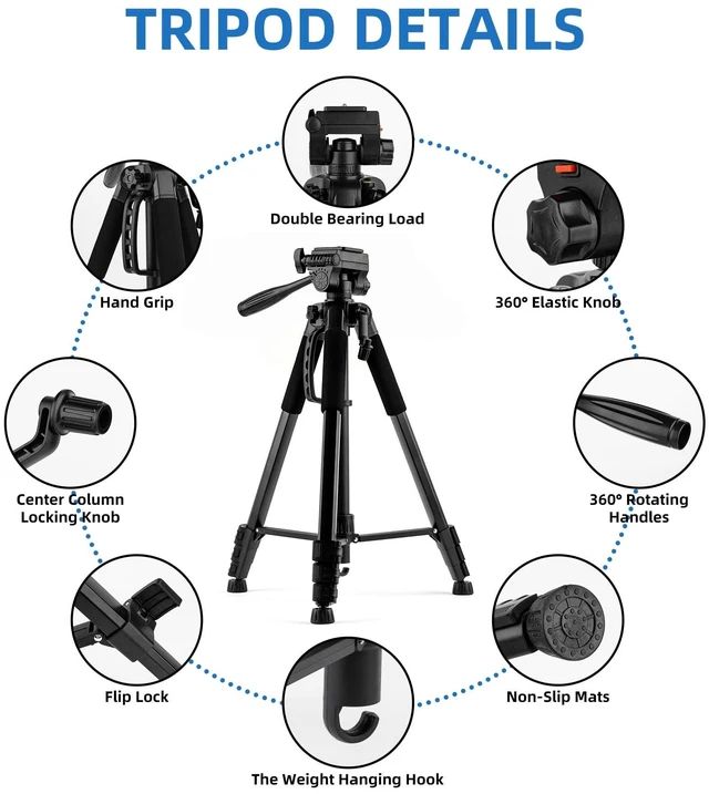 Alt view image 4 of 5 - 72" Camera Tripod, Aluminum Lightweight Portable Tripods Stand