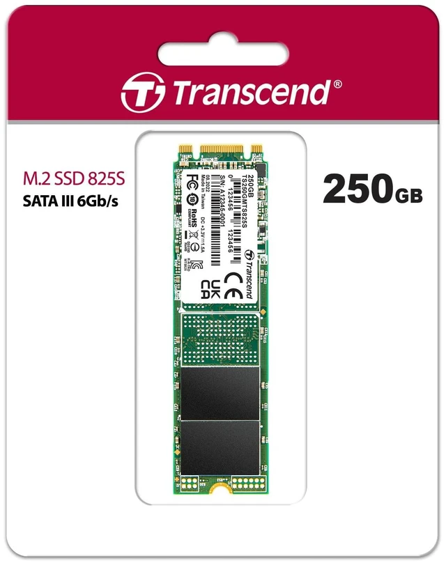 Alt view image 2 of 5 - Transcend 250GB MTS825S M.2 SATA III 2280 SSD, SLC Cache, B+M Key