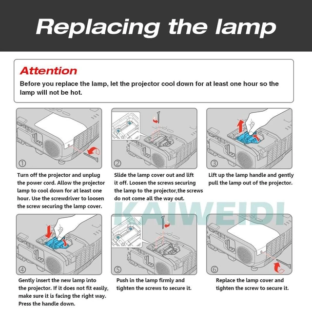 Alt view image 5 of 5 - KAIWEIDI DT00751/DT00757 Replacement Projector Lamp for Hitachi CP-X251 CP-X256 CP-X260 CP-X265 CP-X267 CP-X268 CP-X268A ED-X1092 ED-X15 PJ-658 CP-HX2076 CP-HX2176 HX-3180 HX-3188 Projector Bulb