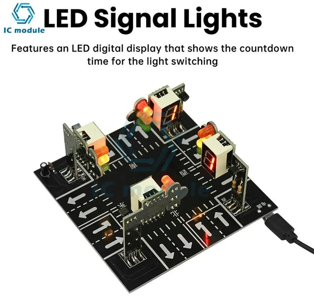 Alt view image 3 of 3 - DC 5V Traffic Light Simulator DIY Kit Soldering Practice Kit Signal Light Soldering Practice Kits for Teens and Adults
