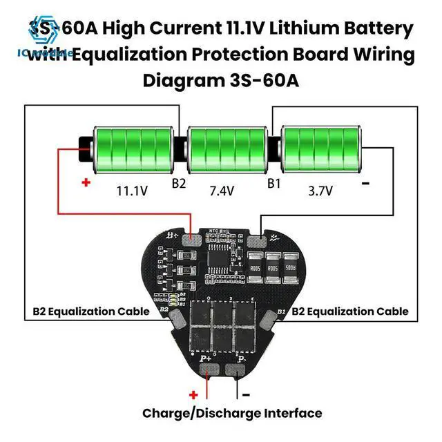 Alt view image 2 of 3 - 3S 60A Lithium Protection Board for 3-Cell Packs with Balancing High Current 12.6V Output Industrial Electronics