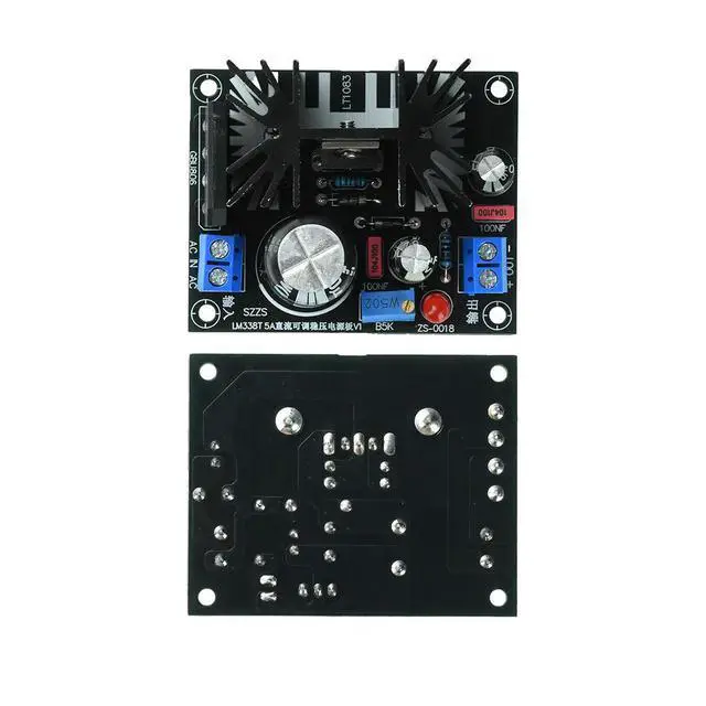 Alt view image 4 of 6 - 5A LM338T Linear Regulator Module AC 0 24V DC 0 35V Input 1 5V 30V Adjustable Output Voltage Stabilizer With LED Indicator