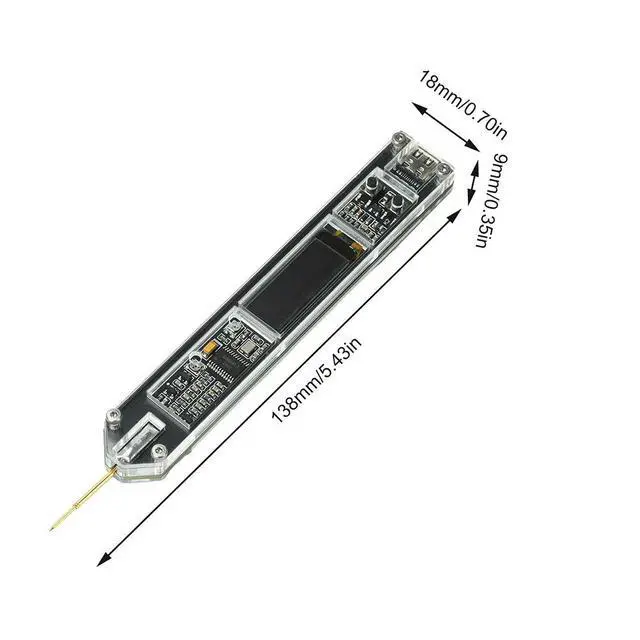 Alt view image 4 of 6 - DC5V 200Hz to 100MHz Frequency Meter Module OLED Display High-Precision Frequency Counter Pen Type-C Interface