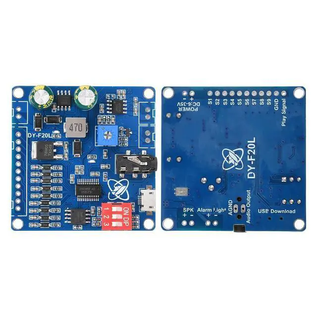 Alt view image 4 of 6 - DC 6-35V 9-Channel Voice Playback Module DY-F20L Low Level Trigger Audio Module with 20W Amplifier for Industrial Sites