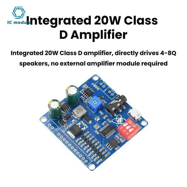 Alt view image 5 of 6 - DC 6-35V 9-Channel Voice Playback Module DY-F20L Low Level Trigger Audio Module with 20W Amplifier for Industrial Sites