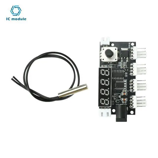 Alt view image 2 of 3 - DC 5-24V 5A 4-Wire PWM Fan Speed Control Module ligent Temperature Control Cooling Temperature/Speed Display