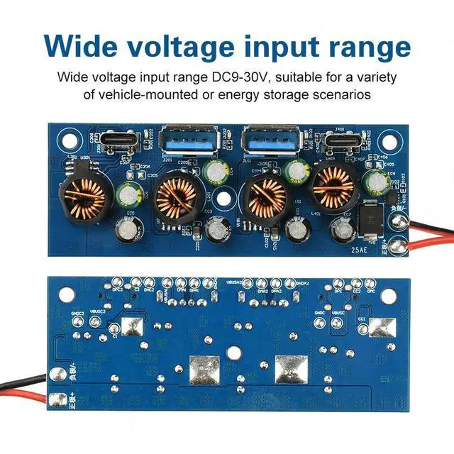 Alt view image 2 of 3 - PD QC 18W/27W Fast Charging Module All-Protocol phone Charger Module DC Car Energy Modification Charging Board