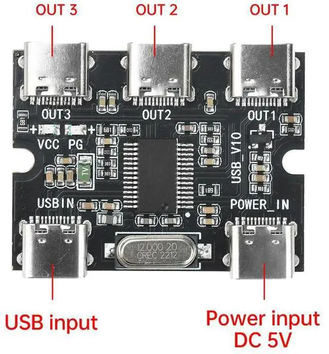 Main image of USB Expansion Board HUB USB HUD Expansion Module 1 In 3 Out With Power Interface Electronic Kit