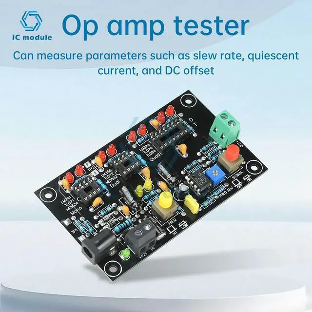 Alt view image 5 of 6 - DC 12V T2 Operational Amplifier High Speed Low Speed Operational Amplifier Tester Single Op Amps Dual Op Amps Quad Op Amps