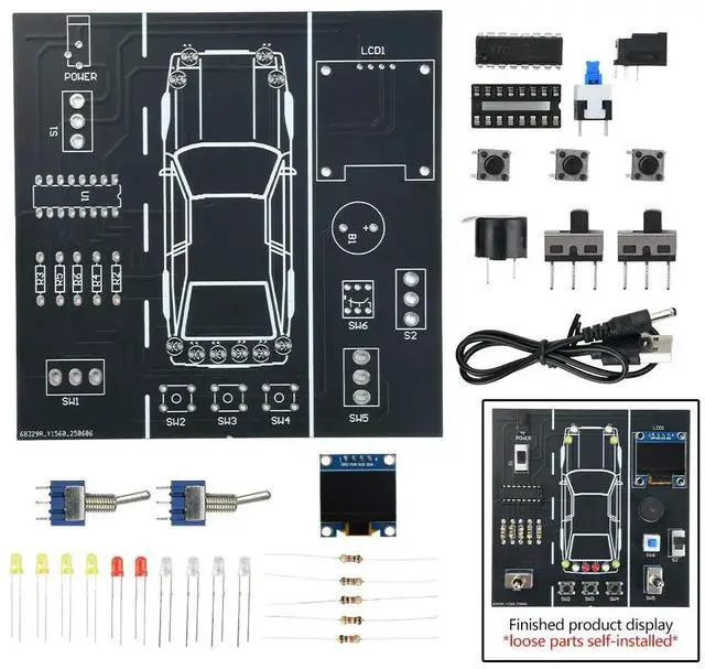 Main image of DIY Parts Car Driving Simulator DIY Soldering Practice Kit Electronic Project for Students Welding Practice