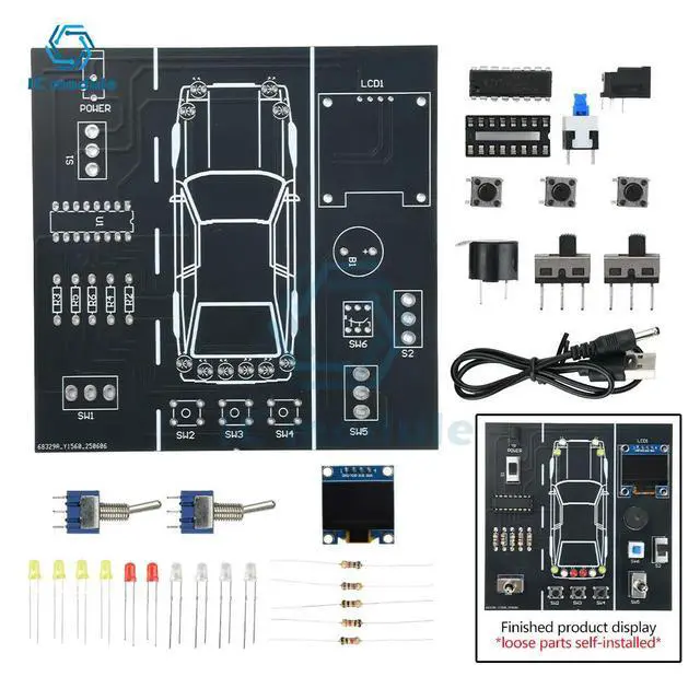 Alt view image 2 of 3 - DIY Parts Car Driving Simulator DIY Soldering Practice Kit Electronic Project for Students Welding Practice