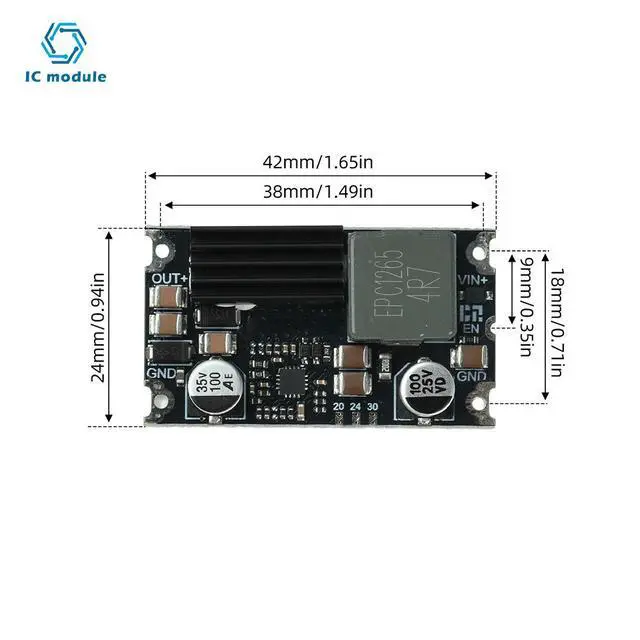 Alt view image 3 of 3 - 300W Boost Module DC-DC High Power Converter 5-24V to 15V 20V 24V 30V with 95% Efficiency for Automotive Industrial Use