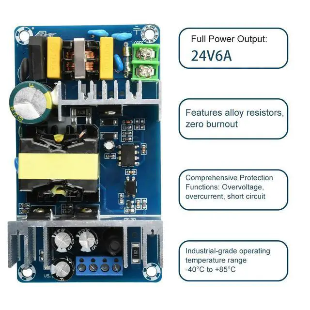 Alt view image 3 of 3 - High-power Industrial Power Module Bare Board AC 110-245V/DC 199-346V to DC12V 6A Step Down Module Power Supply