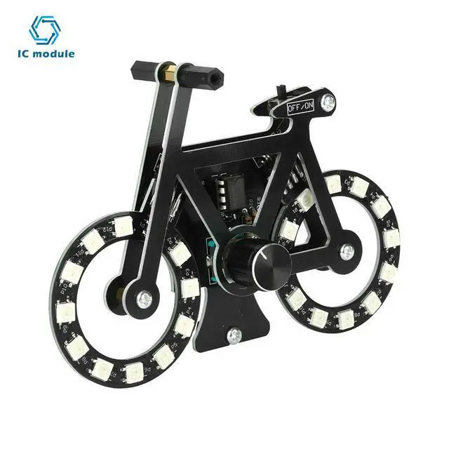 Alt view image 2 of 3 - DC 5V Bicycle Electronic DIY Welding Kit With SMD RGB LED Lights Knob Control Type C Interface For Beginners