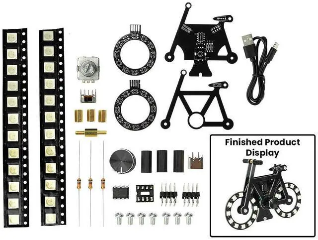 Main image of DC 5V Bicycle Electronic DIY Welding Kit With SMD RGB LED Lights Knob Control Type C Interface For Beginners
