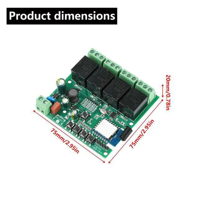 Alt view image 2 of 3 - 433MHZ 2000W/10A 4 Channel Receiver 10A 16A Relay Switch Module Electronic Component Kit