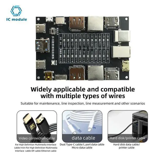 Alt view image 2 of 3 - Multifunctional Data Cable Tester Module with CR1220 Included for Ethernet USB Printer Wire Continuity And Sequence Dete