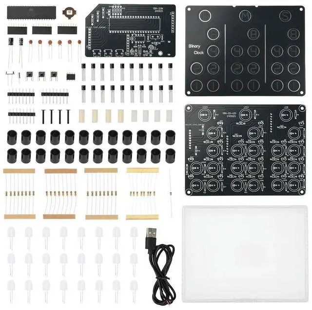 Main image of 5V DIY Binary Clock Alarm Clock Soldering Practice Kit for Learning Electronic Component Kit