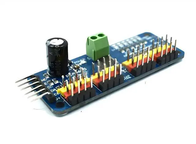 Main image of 16 channel PWM servo drive board PCA9685 controller robot IIC suitable for MG90S SG90 MG995