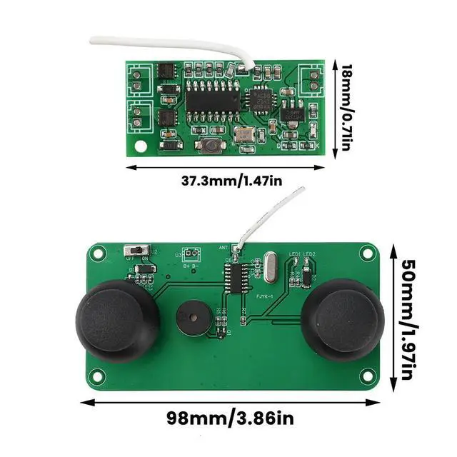 Alt view image 2 of 3 - 2.4G RC Airplane Differential Control Board Dual Motor Driver Flight Controller Gyroscope 100M Remote Control for DIY Glider