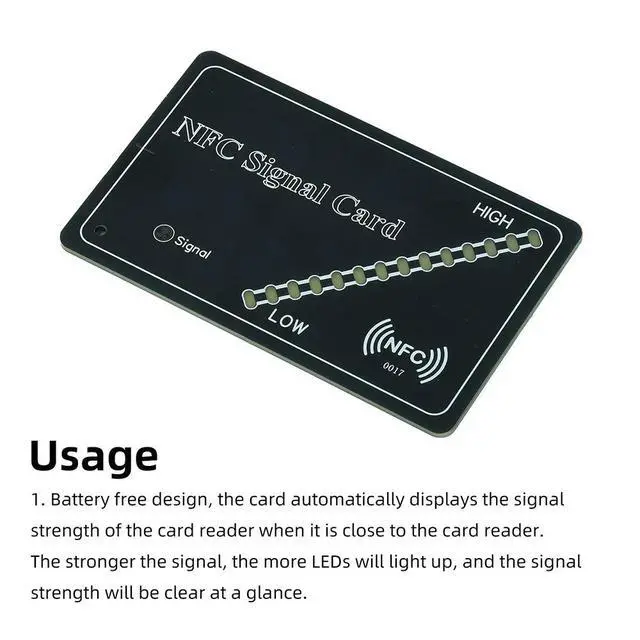 Alt view image 3 of 3 - 13.56Mhz RFID NFC Test Card V1.1 14 Stage Tri Color LED Induction Power Supply Detector For Production Line Inspection