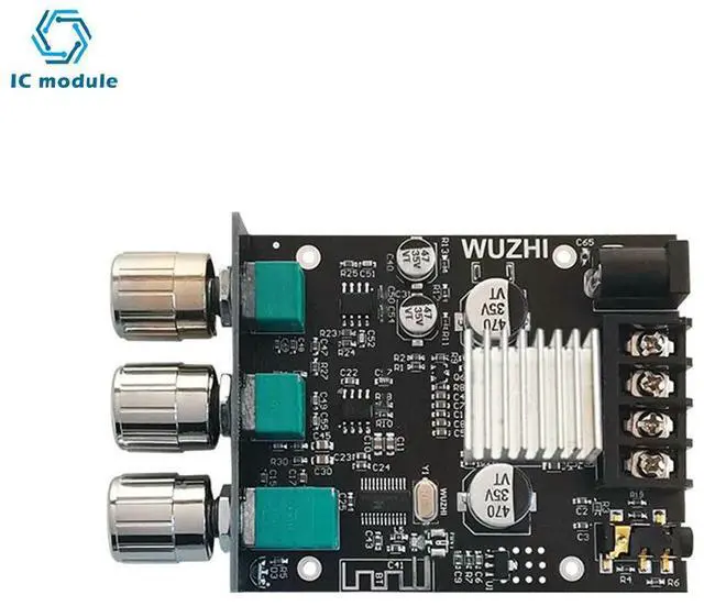 Alt view image 3 of 3 - ZK-502MT 2*50W Bluetooth 5.0 Amplifier Board High Power Audio Stereo Amplifier Board AUX Bass Treble AMP