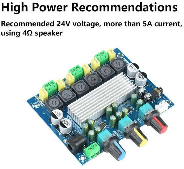 Main image of DC 8-24V Channel Digital Power Amplifier Board 12V-24V Wide Voltage TPA3116D2 2*50W 100W Electronic Kit