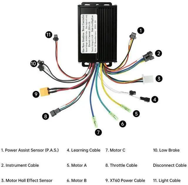 Main image of 36V 48V 20A 350W-500W Sine Wave Brushless Motor Controller Inverter for e-bicycle