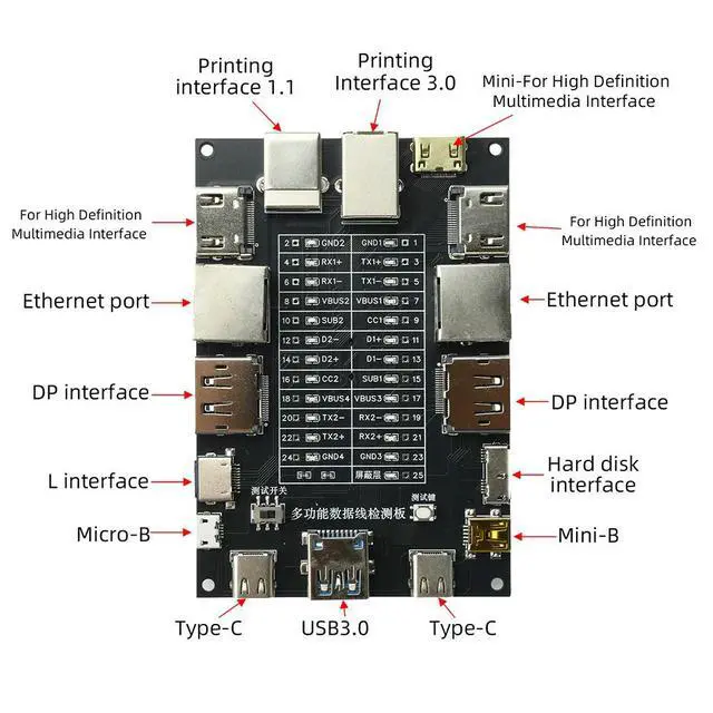 Alt view image 2 of 3 - Mini Black PCB Wire Testing Module 3V CR1220 Hard Disk Cable Sequence Break Fault Detector For Repair Shop