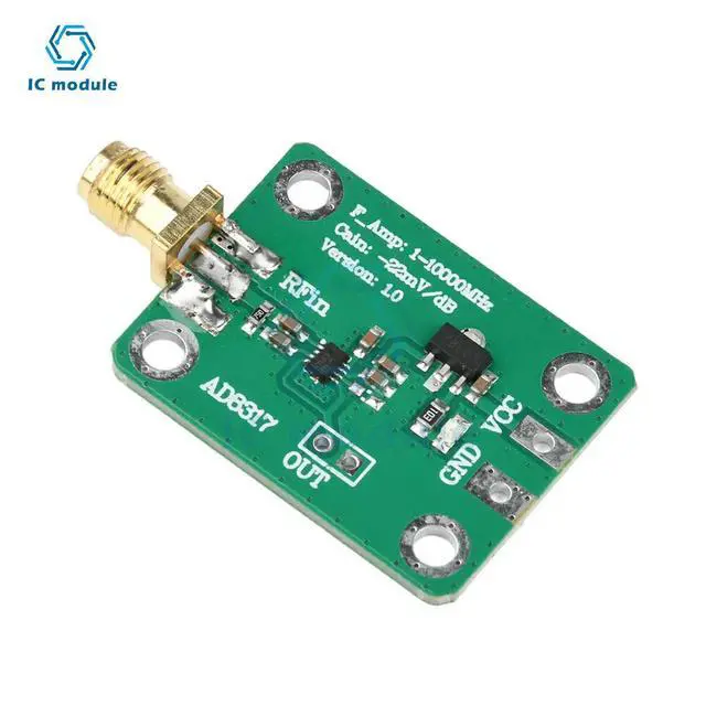 Alt view image 3 of 3 - AD8317 High Frequency Output Log Detector Power Meter 1M-10000MHz DC 7-15V RF Module RF Signal Power Detection