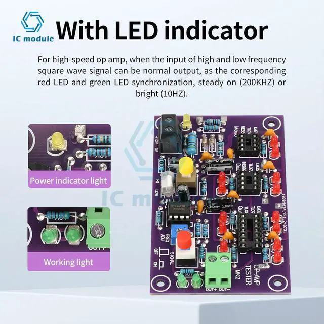 Alt view image 2 of 3 - T2 Operational Amplifier OP AMP Tester For Single Mono Dual Quad OPAMP Chip High Speed Low Speed Differentiation